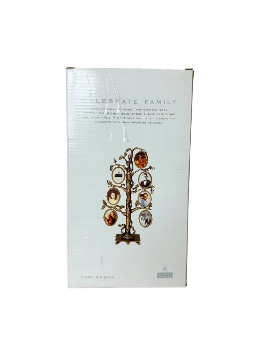 Burnes Boston Oval Family Photo Frame Pewter Tree Genealogy Tabletop Decor Gift